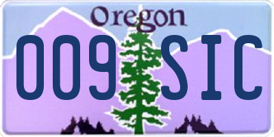 OR license plate 009SIC