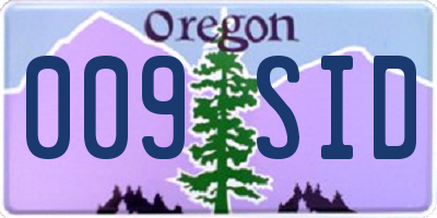 OR license plate 009SID
