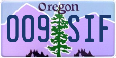OR license plate 009SIF