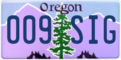 OR license plate 009SIG