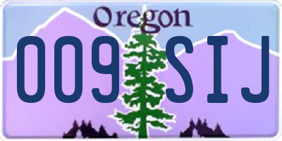 OR license plate 009SIJ