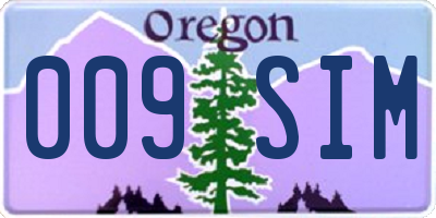 OR license plate 009SIM