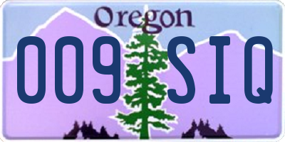 OR license plate 009SIQ