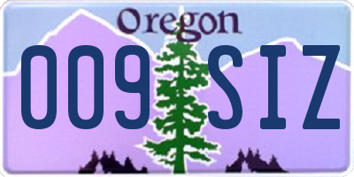 OR license plate 009SIZ