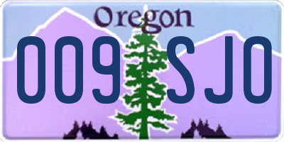 OR license plate 009SJO