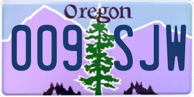OR license plate 009SJW
