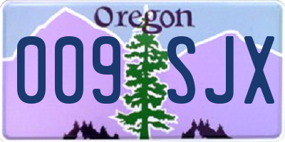 OR license plate 009SJX