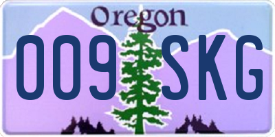 OR license plate 009SKG