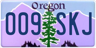 OR license plate 009SKJ