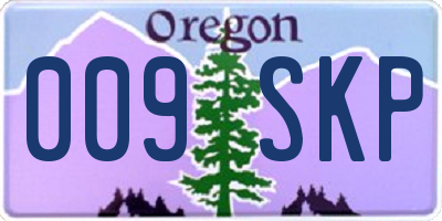 OR license plate 009SKP