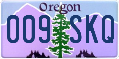 OR license plate 009SKQ