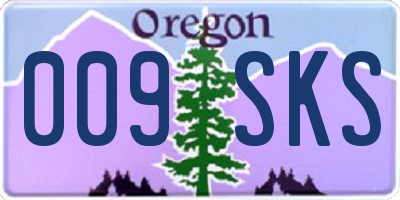 OR license plate 009SKS