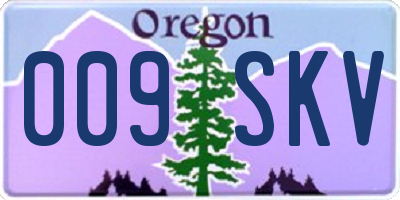 OR license plate 009SKV