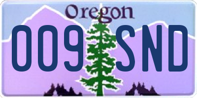 OR license plate 009SND