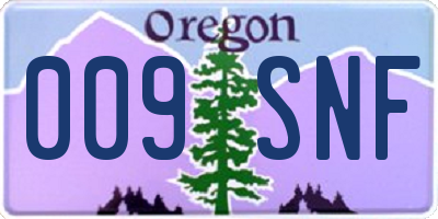 OR license plate 009SNF