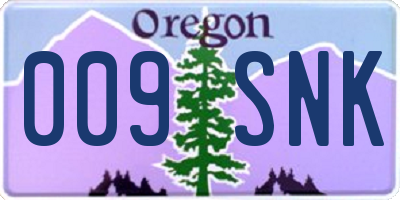 OR license plate 009SNK