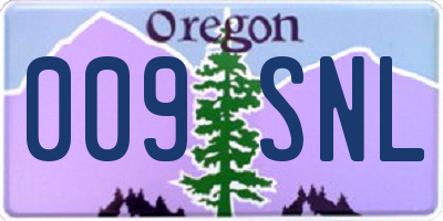 OR license plate 009SNL