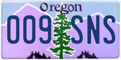 OR license plate 009SNS
