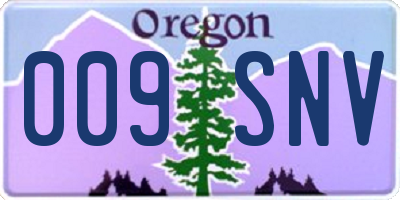 OR license plate 009SNV