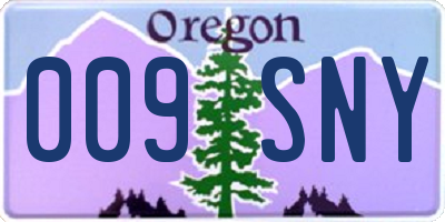 OR license plate 009SNY