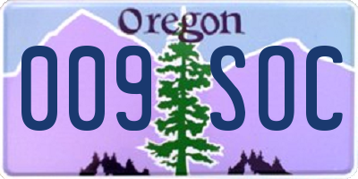 OR license plate 009SOC