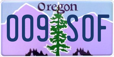 OR license plate 009SOF