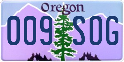 OR license plate 009SOG