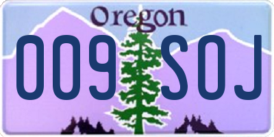 OR license plate 009SOJ