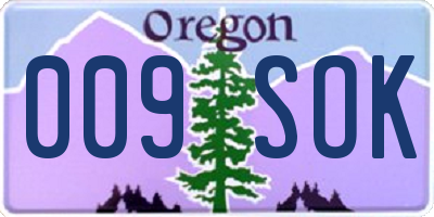 OR license plate 009SOK