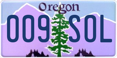 OR license plate 009SOL