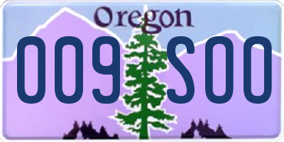 OR license plate 009SOO