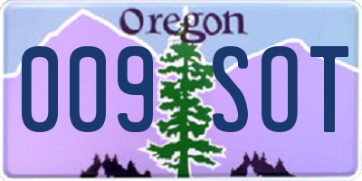 OR license plate 009SOT