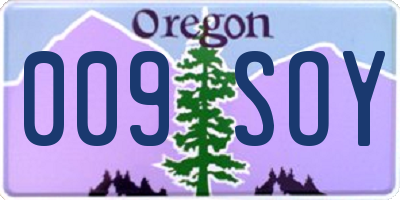 OR license plate 009SOY