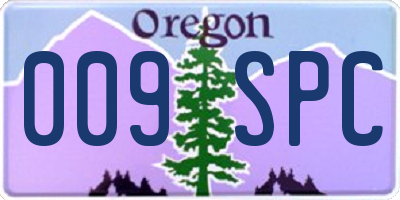 OR license plate 009SPC