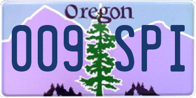 OR license plate 009SPI