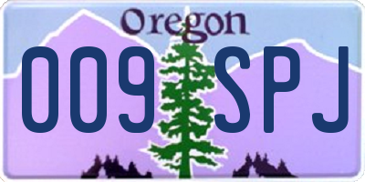 OR license plate 009SPJ