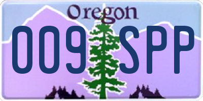 OR license plate 009SPP