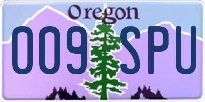OR license plate 009SPU