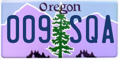 OR license plate 009SQA