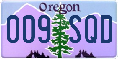 OR license plate 009SQD