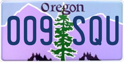 OR license plate 009SQU