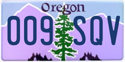 OR license plate 009SQV