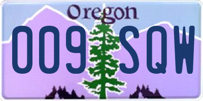 OR license plate 009SQW