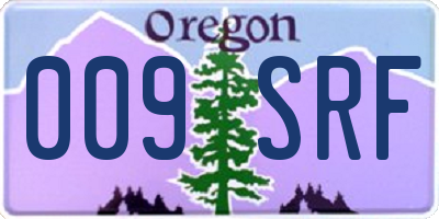 OR license plate 009SRF