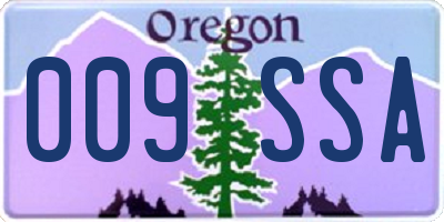 OR license plate 009SSA