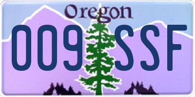 OR license plate 009SSF