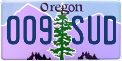 OR license plate 009SUD