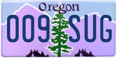OR license plate 009SUG