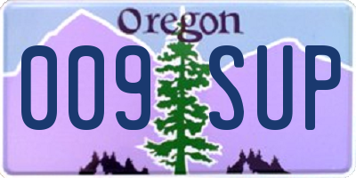OR license plate 009SUP