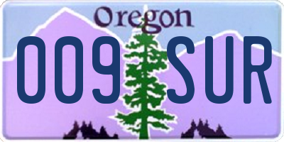 OR license plate 009SUR